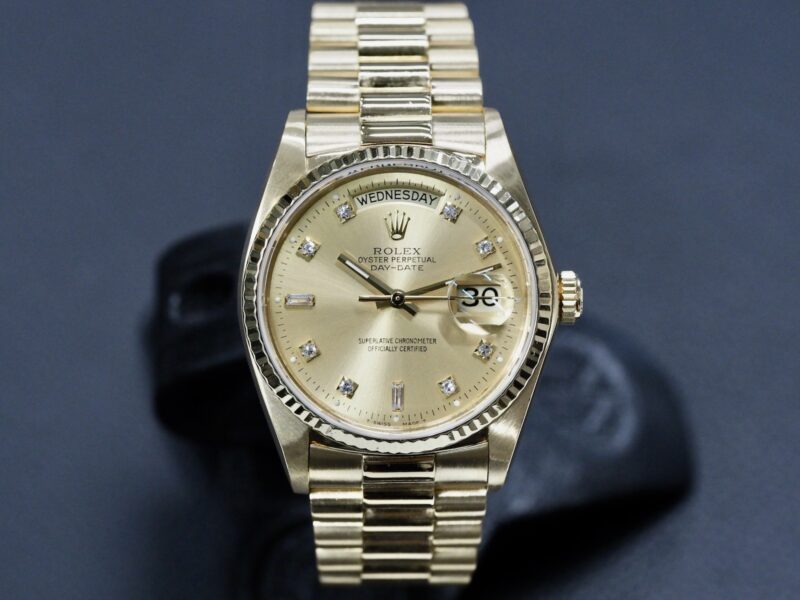 Rolex 18038 Day-Date timanttitaululla, huollettu