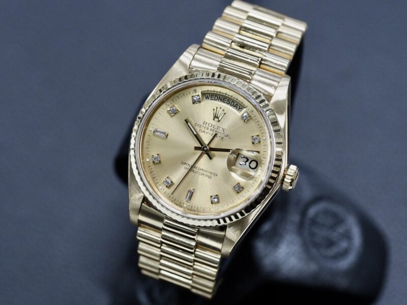 Rolex 18038 Day-Date timanttitaululla, huollettu