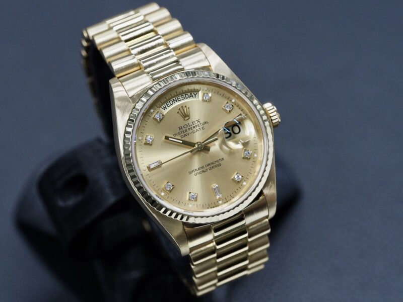 Rolex 18038 Day-Date timanttitaululla, huollettu